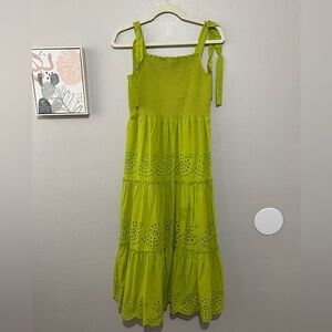 NWOT Marc New York Chartreuse Eyelet Dress